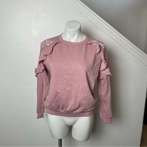 Arizona jean co pink ruffled sweatshirt size M valentines